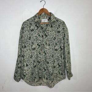 Vintage Sahara Club Band Camp Music Instruments Print Button Up Shirt Size M